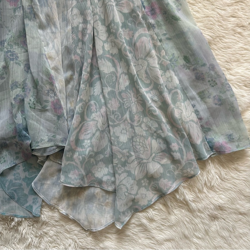 Free People Dress Heart To Heart Midi Flowy Fairycore Floral Blue Sz 12 - Picture 8 of 13